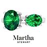 Martha Stewart 3 3/4 Carat Emerald Two Stone Ring In Sterling Silver Image-1