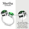 Martha Stewart 3 3/4 Carat Emerald Two Stone Ring In Sterling Silver Image-3