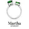 Martha Stewart 3 3/4 Carat Emerald Two Stone Ring In Sterling Silver Image-8