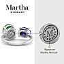 Martha Stewart 3 3/4 Carat Emerald and Sapphire Two Stone Ring In Sterling Silver Image-2