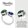 Martha Stewart 3 3/4 Carat Emerald and Sapphire Two Stone Ring In Sterling Silver Image-3