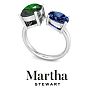 Martha Stewart 3 3/4 Carat Emerald and Sapphire Two Stone Ring In Sterling Silver Image-7