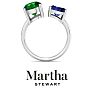 Martha Stewart 3 3/4 Carat Emerald and Sapphire Two Stone Ring In Sterling Silver Image-8