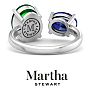 Martha Stewart 3 3/4 Carat Emerald and Sapphire Two Stone Ring In Sterling Silver Image-9