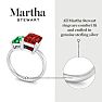 Martha Stewart 3 1/4 Carat Emerald and Ruby Two Stone Ring In Sterling Silver Image-4