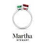 Martha Stewart 3 1/4 Carat Emerald and Ruby Two Stone Ring In Sterling Silver Image-7