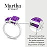 Martha Stewart 3 1/4 Carat Amethyst Two Stone Ring In Sterling Silver Image-3