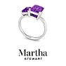 Martha Stewart 3 1/4 Carat Amethyst Two Stone Ring In Sterling Silver Image-9