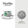 Martha Stewart 3 1/4 Carat Emerald Two Stone Ring In Sterling Silver Image-2