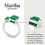 Martha Stewart 3 1/4 Carat Emerald Two Stone Ring In Sterling Silver Image-3