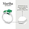 Martha Stewart 3 1/4 Carat Emerald Two Stone Ring In Sterling Silver Image-4