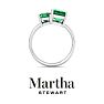 Martha Stewart 3 1/4 Carat Emerald Two Stone Ring In Sterling Silver Image-7