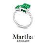 Martha Stewart 3 1/4 Carat Emerald Two Stone Ring In Sterling Silver Image-9