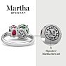 Martha Stewart 2 3/4 Carat Emerald and Ruby Two Stone Ring In Sterling Silver Image-2