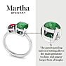 Martha Stewart 2 3/4 Carat Emerald and Ruby Two Stone Ring In Sterling Silver Image-3
