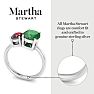 Martha Stewart 2 3/4 Carat Emerald and Ruby Two Stone Ring In Sterling Silver Image-4