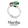 Martha Stewart 2 3/4 Carat Emerald and Ruby Two Stone Ring In Sterling Silver Image-7