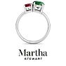 Martha Stewart 2 3/4 Carat Emerald and Ruby Two Stone Ring In Sterling Silver Image-8