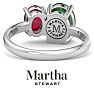 Martha Stewart 2 3/4 Carat Emerald and Ruby Two Stone Ring In Sterling Silver Image-9