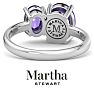 Martha Stewart 2 3/4 Carat Amethyst Two Stone Ring In Sterling Silver Image-9