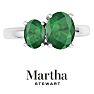 Martha Stewart 2 3/4 Carat Emerald Two Stone Ring In Sterling Silver Image-1