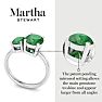 Martha Stewart 2 3/4 Carat Emerald Two Stone Ring In Sterling Silver Image-3