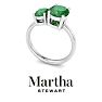 Martha Stewart 2 3/4 Carat Emerald Two Stone Ring In Sterling Silver Image-7
