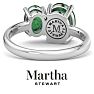 Martha Stewart 2 3/4 Carat Emerald Two Stone Ring In Sterling Silver Image-9