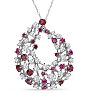 3 Carat Ruby and Diamond Fancy Necklace In 14 Karat White Gold, 18 Inches Image-1