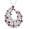 3 Carat Ruby and Diamond Fancy Necklace In 14 Karat White Gold, 18 Inches Image-5