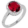 3 ½ Carat Ruby and Diamond Halo Ring created in platinum overlay
 Image-2