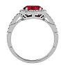 3 ½ Carat Ruby and Diamond Halo Ring created in platinum overlay
 Image-3