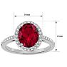 3 ½ Carat Ruby and Diamond Halo Ring created in platinum overlay
 Image-5