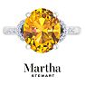 Martha Stewart 4 1/2 Carat Oval Shape Citrine and Lab Grown Diamond Ring In Sterling Silver Image-1