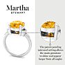 Martha Stewart 4 1/2 Carat Oval Shape Citrine and Lab Grown Diamond Ring In Sterling Silver Image-3