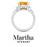 Martha Stewart 4 1/2 Carat Oval Shape Citrine and Lab Grown Diamond Ring In Sterling Silver Image-9