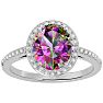 3 ½ Carat Mystic Topazand Diamond Halo Ring created in platinum overlay
 Image-1