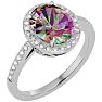 3 ½ Carat Mystic Topazand Diamond Halo Ring created in platinum overlay
 Image-2