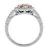 3 ½ Carat Mystic Topazand Diamond Halo Ring created in platinum overlay
 Image-3
