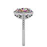 3 ½ Carat Mystic Topazand Diamond Halo Ring created in platinum overlay
 Image-4