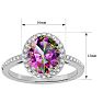 3 ½ Carat Mystic Topazand Diamond Halo Ring created in platinum overlay
 Image-5