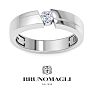 Bruno Magli Mens 1/4 Carat Round Shape Lab Grown Diamond Floating Solitaire Ring In Sterling Silver Image-1
