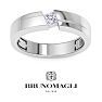Bruno Magli Mens 1/4 Carat Princess Cut Lab Grown Diamond Floating Solitaire Ring In Sterling Silver Image-1