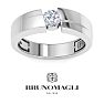 Bruno Magli Mens 1/2 Carat Round Shape Lab Grown Diamond Floating Solitaire Ring In Sterling Silver Image-1