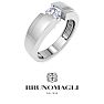 Bruno Magli Mens 1/2 Carat Round Shape Lab Grown Diamond Floating Solitaire Ring In Sterling Silver Image-5