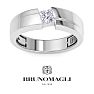 Bruno Magli Mens 1/2 Carat Princess Cut Lab Grown Diamond Floating Solitaire Ring In Sterling Silver Image-1