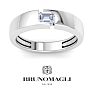Bruno Magli Mens 1/2 Carat Emerald Cut Lab Grown Diamond Floating Solitaire Ring In Sterling Silver Image-1