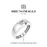Bruno Magli Mens 3/4 Carat Emerald Cut Lab Grown Diamond Floating Solitaire Ring In Sterling Silver Image-3