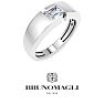 Bruno Magli Mens 3/4 Carat Emerald Cut Lab Grown Diamond Floating Solitaire Ring In Sterling Silver Image-5
