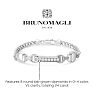 Bruno Magli Mens Filippo 1/4 Carat Lab Grown Diamond Bracelet In Sterling Silver, 8 Inches Image-2